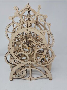 ROKR Pendulum Clock Mechanical 3D Wooden Puzzle WindUp Assembled Works 13" LK501